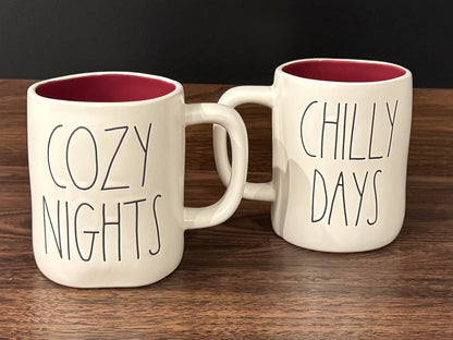 Rae Dunn Cozy Nights Chilly Days Double Side Mug