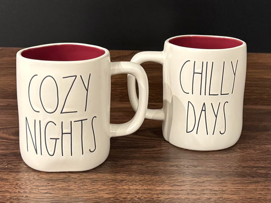 Rae Dunn Cozy Nights Chilly Days Double Side Mug