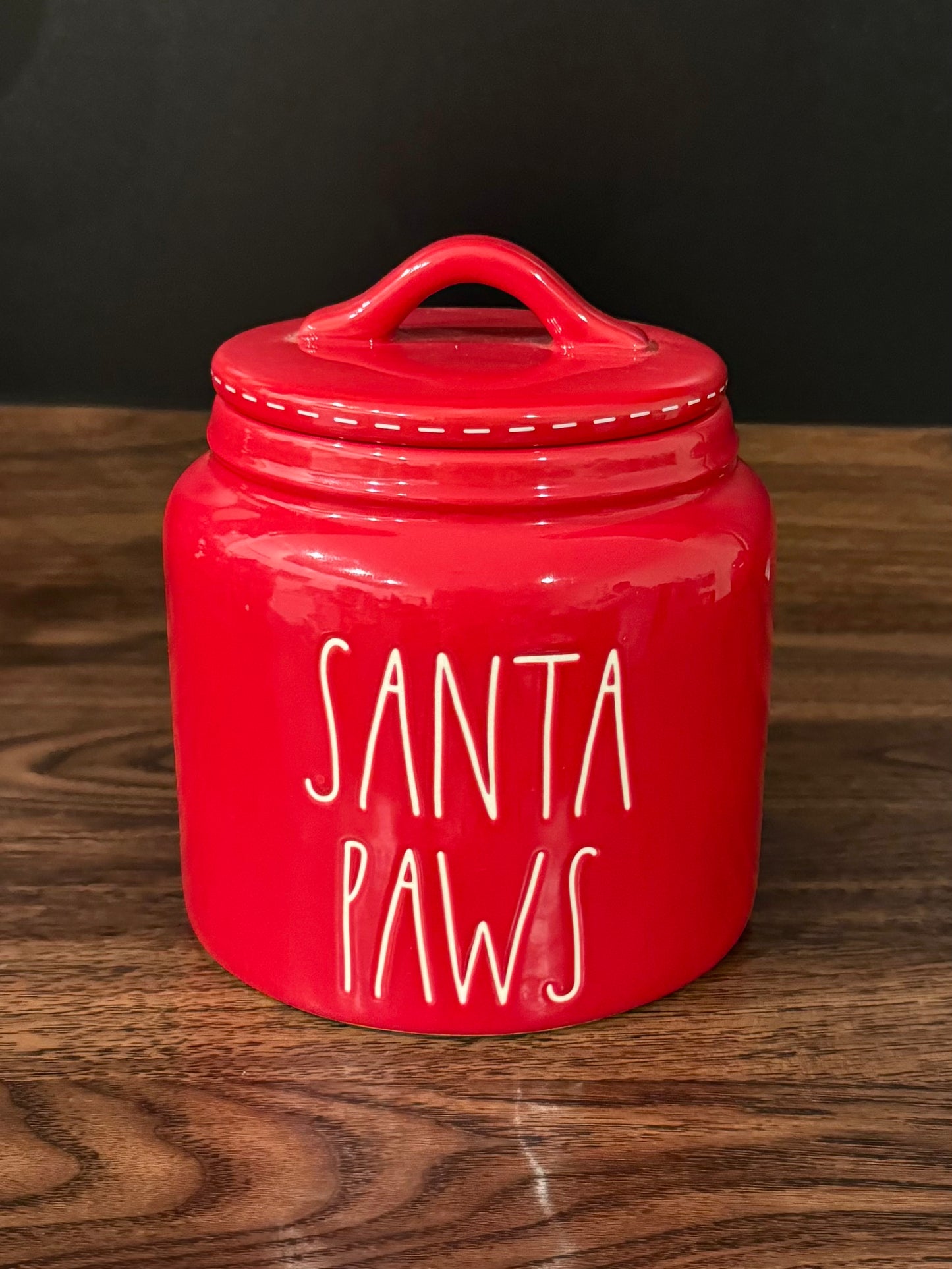 Rae Dunn Santa Paws Treats Jar