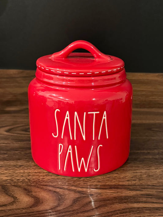 Rae Dunn Santa Paws Treats Jar