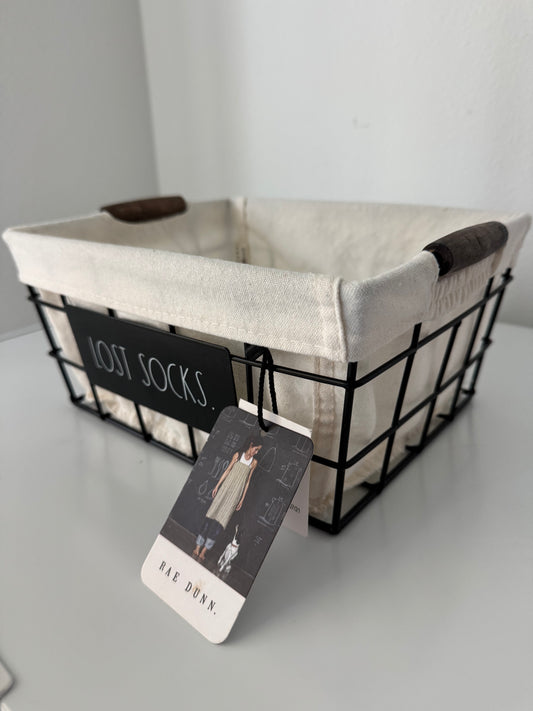 Rae Dunn Lost Socks Small Basket