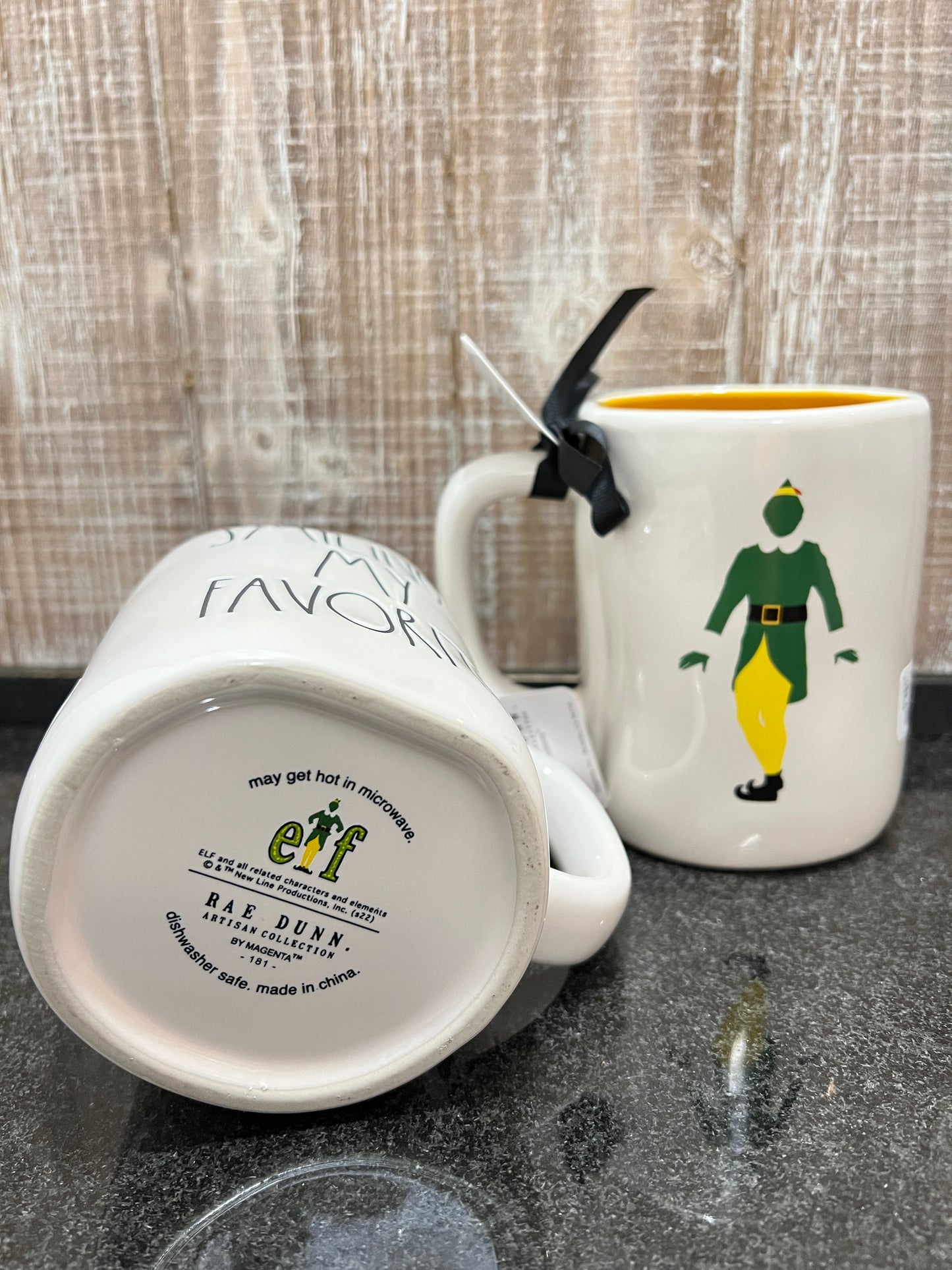 Rae Dunn Double Sided Elf Mug - Smiling’s My Favorite