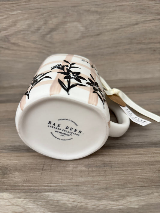 Rae Dunn Enjoy Plaid Flower Mug